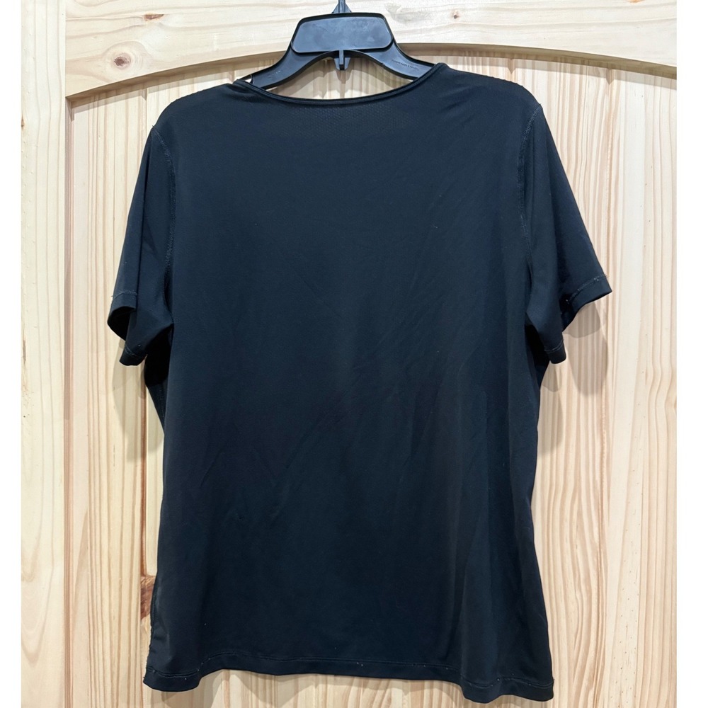 Nike Dri-FIT Womens XL Black Short Sleeve Training Workout T-Shirt Swoosh Logo - Picture 4 of 6